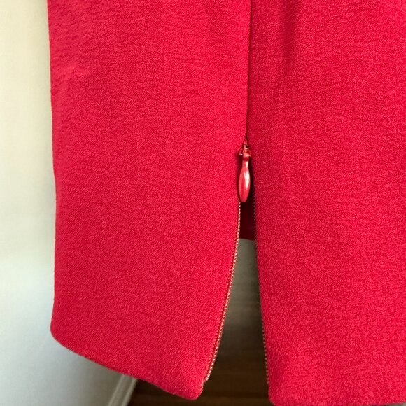 NWT - Dress the Population - Gloria Front Zip Sheath Dress Garnet Red - Large - Picture 3 of 7